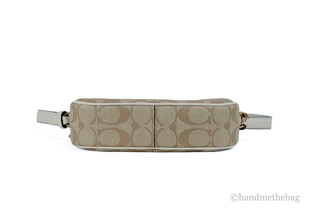 Coach (C9926) Jamie Mini Khaki Chalk Coated Canvas Camera Crossbody Handbag
